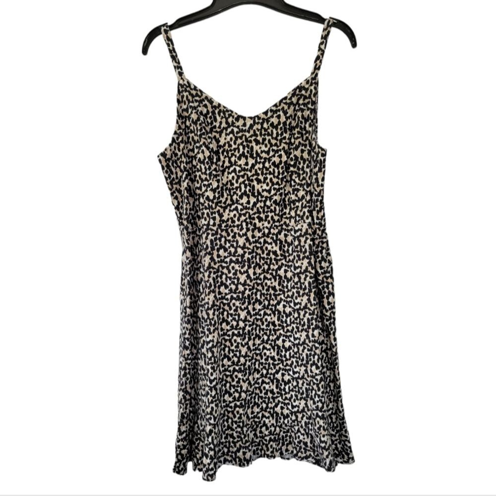 Old Navy Cami Ruffle Animal Print Linen Blend Mini Dress Size Medium